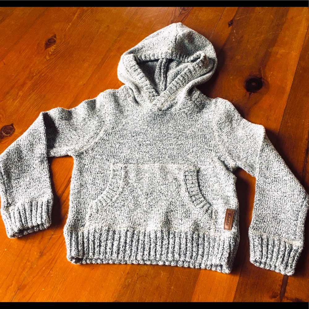 Roots Canada Kids Toddler 2T Hooded Sweater gray EUC, salt and pepper